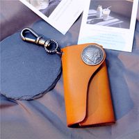 Unisex Solid Color Leather Buckle Coin Purse sku image 3