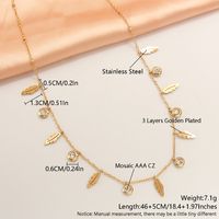 304 Stainless Steel 18K Gold Plated Simple Style Plating Inlay Solid Color Zircon Necklace sku image 3