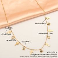 304 Stainless Steel 18K Gold Plated Simple Style Plating Inlay Solid Color Zircon Necklace sku image 7