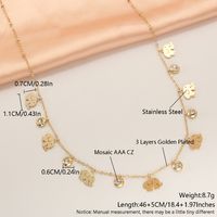 304 Stainless Steel 18K Gold Plated Simple Style Plating Inlay Solid Color Zircon Necklace sku image 8