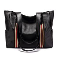 Women's Pu Leather Solid Color Streetwear Square Zipper Tote Bag sku image 1