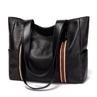Women's Pu Leather Solid Color Streetwear Square Zipper Tote Bag main image 3