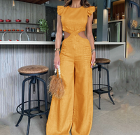 Women's Daily Simple Style Solid Color Full Length Hollow Out Jumpsuits main image 2