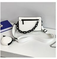 Unisex Solid Color Pu Leather Zipper Crossbody Bag sku image 1