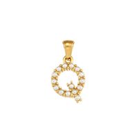 1 Piece Stainless Steel Artificial Pearls Zircon 18K Gold Plated Inlay Polished Pendant sku image 34