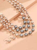 Einfacher Stil Klassischer Stil Runden Kunststoff Perlen Frau Schmuck-set main image 7