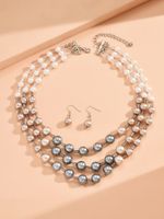 Einfacher Stil Klassischer Stil Runden Kunststoff Perlen Frau Schmuck-set main image 6