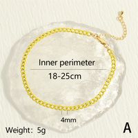 Punk Simple Style Solid Color Copper Stoving Varnish Plating 18k Gold Plated Women's Anklet main image 8