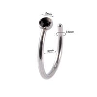 1 Piece Casual Hip-hop Modern Style C Shape Inlay Stainless Steel Zircon Nose Studs sku image 2