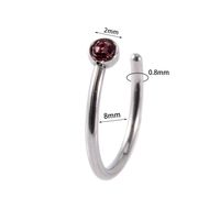 1 Piece Casual Hip-hop Modern Style C Shape Inlay Stainless Steel Zircon Nose Studs sku image 5