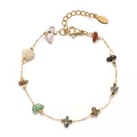 Vintage Style Color Block Stainless Steel Natural Stone Bracelets In Bulk main image 2