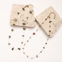 Wholesale Vintage Style Color Block Stainless Steel Irregular Plating Necklace main image 5