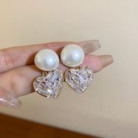 1 Pair Sweet Flower Plating Imitation Pearl Drop Earrings sku image 24