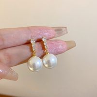1 Pair Sweet Flower Plating Imitation Pearl Drop Earrings sku image 18