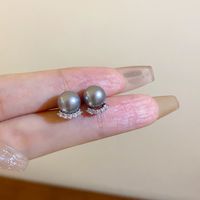 1 Pair Sweet Flower Plating Imitation Pearl Drop Earrings sku image 11