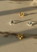 1 Piece Casual Flower Plating Sterling Silver Zircon 18k Gold Plated Silver Plated Ear Studs main image 3
