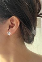 1 Piece Casual Flower Plating Sterling Silver Zircon 18k Gold Plated Silver Plated Ear Studs main image 6