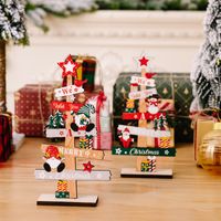 Christmas Cartoon Style Cute Christmas Tree Letter Snowman Wood Indoor Party Festival Ornaments main image 5