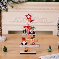 Christmas Cartoon Style Cute Christmas Tree Letter Snowman Wood Indoor Party Festival Ornaments sku image 1