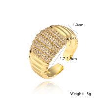 Casual Modern Style Geometric Copper Plating Inlay Zircon 18k Gold Plated Open Rings main image 7