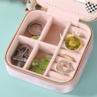 Vacation Solid Color Velvet Jewelry Boxes Makeup Bags main image 4