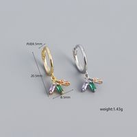 S925 Silver Geometric Mixed Color Zircon Simple Earrings main image 5