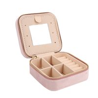 Casual Solid Color Velvet Pu Leather Jewelry Boxes sku image 2