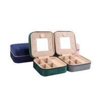 Casual Solid Color Velvet Pu Leather Jewelry Boxes main image 3