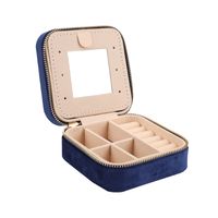 Vacation Solid Color Velvet Jewelry Boxes Makeup Bags sku image 4
