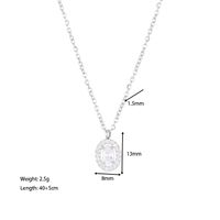 Simple Style Round Stainless Steel Plating Inlay Zircon White Gold Plated Gold Plated Pendant Necklace sku image 3