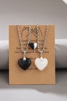 Simple Style Commute Heart Shape Gem Chain Unisex Necklace main image 3