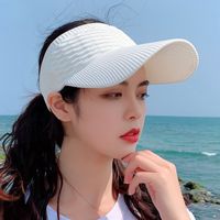 Women's Elegant Basic Simple Style Solid Color Curved Eaves Sun Hat main image 3