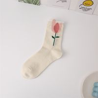 Frau Süß Blume Baumwolle Crew Socken Ein Paar sku image 1