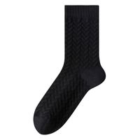 Men's Casual Simple Style Solid Color Cotton Crew Socks A Pair sku image 1