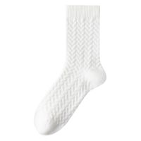 Men's Casual Simple Style Solid Color Cotton Crew Socks A Pair sku image 2