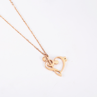 304 Stainless Steel 18K Gold Plated Simple Style Plating Heart Shape Pendant Necklace sku image 3