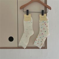Women's Casual Simple Style Polka Dots Lines Cotton Crew Socks A Pair main image 5