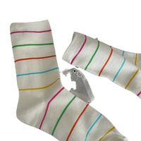 Women's Casual Simple Style Polka Dots Lines Cotton Crew Socks A Pair main image 2