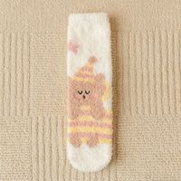 Women's Cute Bear Polyester Blending Jacquard Crew Socks A Pair sku image 4