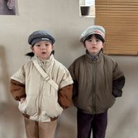 Retro Solid Color Cotton Boys Outerwear main image 3