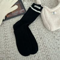 Women's Casual Simple Style Color Block Wool Crew Socks A Pair sku image 2