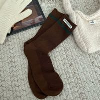 Women's Casual Simple Style Color Block Wool Crew Socks A Pair sku image 4