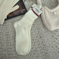 Women's Casual Simple Style Color Block Wool Crew Socks A Pair sku image 1