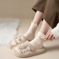 Women's Japanese Style Solid Color Cotton Crew Socks A Pair main image 3