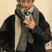 Women's Korean Style Color Block Polyester Scarf main image 1