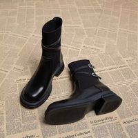Women's Streetwear Solid Color Round Toe Martin Boots sku image 3