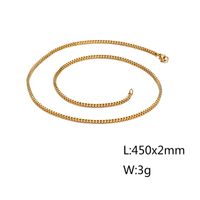 Basic Solid Color Titanium Steel Chain 18K Gold Plated Men's Necklace sku image 21