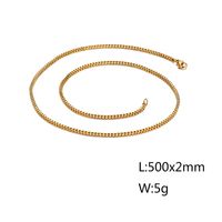 Basic Solid Color Titanium Steel Chain 18K Gold Plated Men's Necklace sku image 22