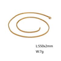Basic Solid Color Titanium Steel Chain 18K Gold Plated Men's Necklace sku image 23