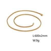 Basic Solid Color Titanium Steel Chain 18K Gold Plated Men's Necklace sku image 26